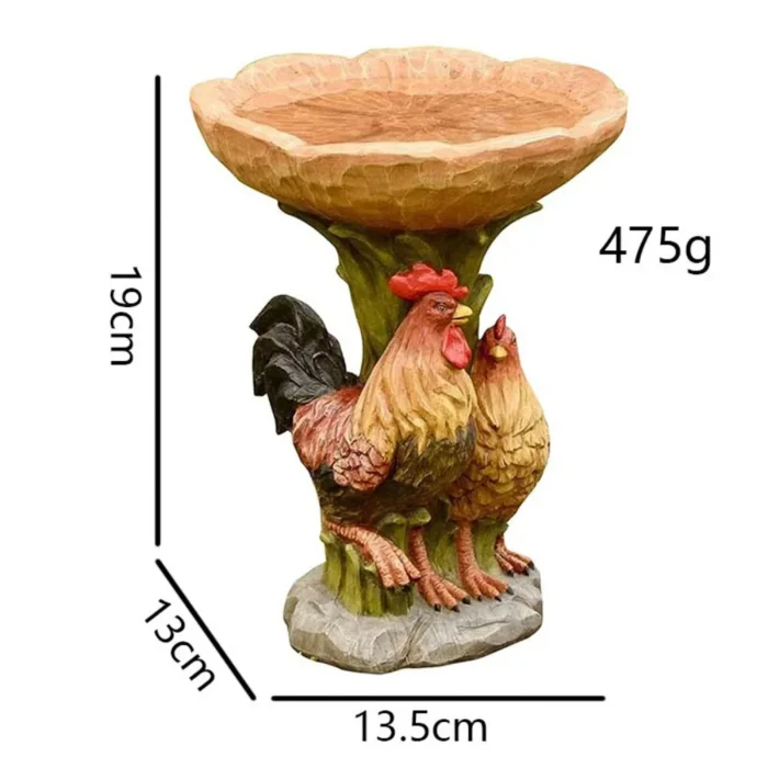 Outdoor Resin Bird Feeder and Hummingbird Bath - Garden Animal Decorative Ornaments and Sculptures for Yard Decor