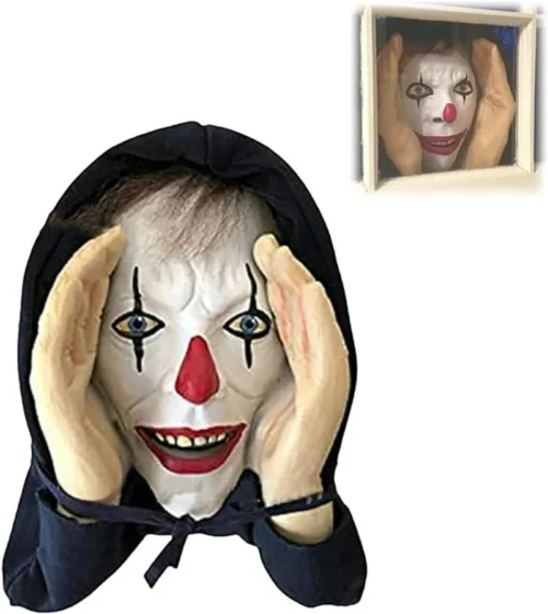 Scary Peeper Freak Halloween Decoration – Clown Indoor and Outdoor Window Hanging Mask - Image 6