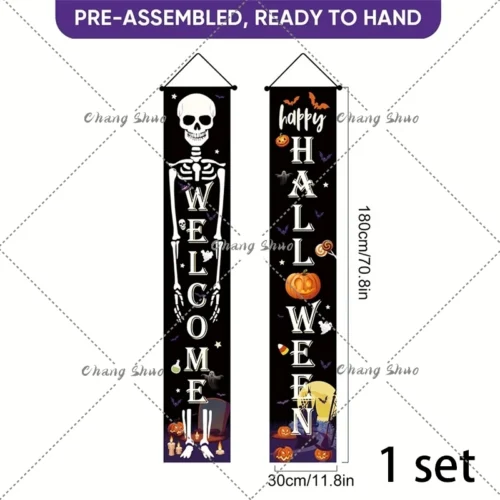 Halloween Hanging Door Curtain Banner – Pumpkin and Ghost Happy Halloween Decorations - Image 5