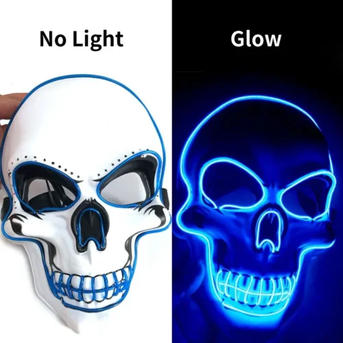 Halloween Horror Skull Mask – LED Cold Light Mask, LED Halloween Mask - Image 2