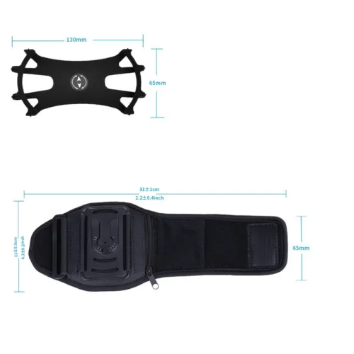 Outdoor Sports Wrist Phone Bag – Removable Rotating Wristband Holder for 4-6.5 inch Mobile Phones - Image 2