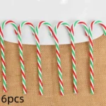 6pcs Christmas Candy Cane Pendants – Red Candy Crutch Xmas Tree Hanging Decoration for Home, New Year Gifts, Navidad Noel Ornaments