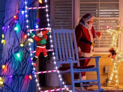 300/75cm Santa Claus Climbing Ladder Light – Christmas String Lamp for Indoor/Outdoor, Garden, & Xmas Tree Decor