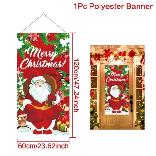 Christmas Hanging Flag Banner – Porch & Door Decorations for Home, Ornaments, Xmas Gifts, & New Year Decor