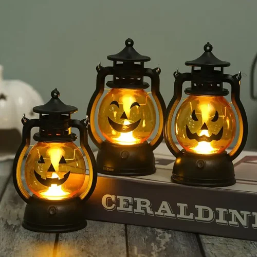 LED Pumpkin Lantern Light – Halloween Party Decoration, Ghost Indoor Home Decor, Bar Ornaments