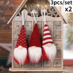 6pcs Christmas Mini Doll Tree Pendant Xmas Decoration for Home Gnome Doll Kids New Year Gifts Navidad