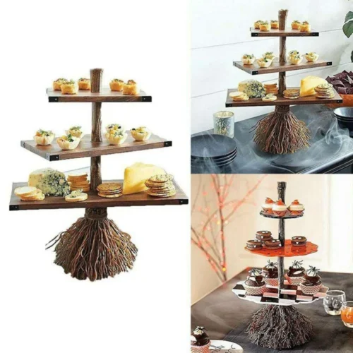 Halloween Tree Root Snack Table – Handcrafted Decorative Desktop Snack Rack - Image 2