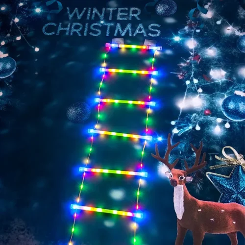 LED Father Christmas Ladder Lights – Hanging Strip Light for Christmas Trees, Outdoor Windows, & Garden Decor