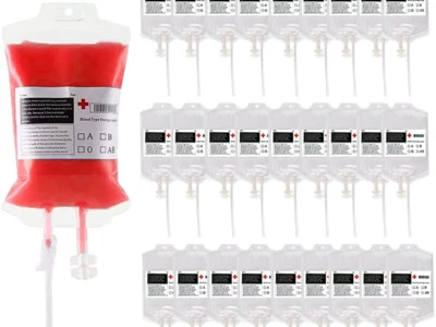10-50PC PVC Cosplay Horror Props – 350ML Happy Halloween Blood Bags, Food Grade Drink Pouch, Energy Pack, Vampire Blood Decoration