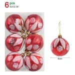 6Pcs/box 6cm Christmas Ball Ornaments Xmas Tree Hanging Pendant Christmas Decorations for Home 2024 Navidad Natal New Year Gift