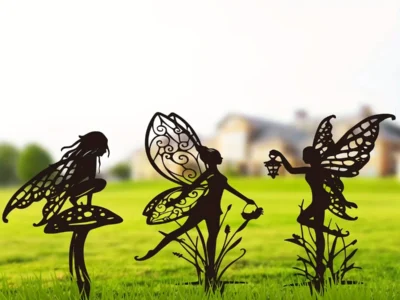 Metal Garden Fairy Outdoor Decor - Decorative Art for Your Patio and Lawn