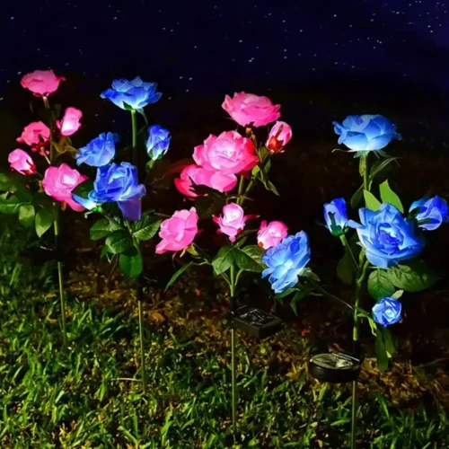 Beautiful Solar Garden Lights | Decorative Rose Flower Outdoor Lawn Lamps for Yard and Patio - Image 2