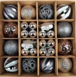 42pcs Christmas Tree Balls – 6cm & 3cm Multicolor Ornaments, Set for Home & Party Decorations