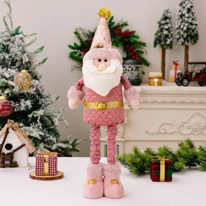 Christmas Pink Santa Claus, Snowman, Reindeer Telescopic Doll – Merry Christmas Decorations for Home, Xmas Ornaments, Kids Gifts