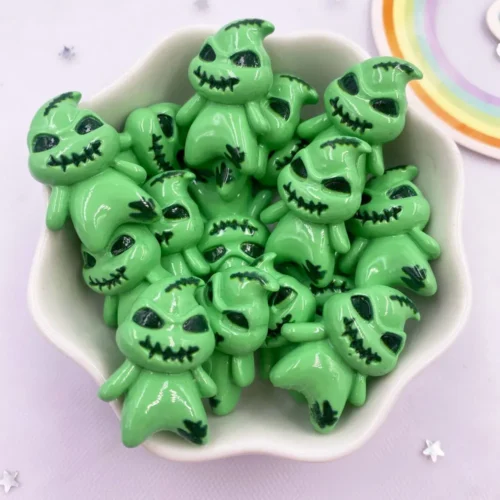 Resin Green Ghost Flatback Cabochon Figurines – 10pcs DIY