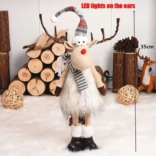 Tree Christmas Decorations Tall Deer Doll 20220Christmas Long-Legged Gray Deer Angel Christmas Doll Noel Christmas Items