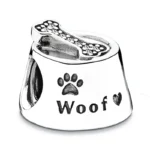 New 925 Sterling Silver "Friend Dog Mom Woof" Pet Charm - DIY Dangle Beads | Fits Original Pandora Bracelet | Fashionable Women's Jewelry