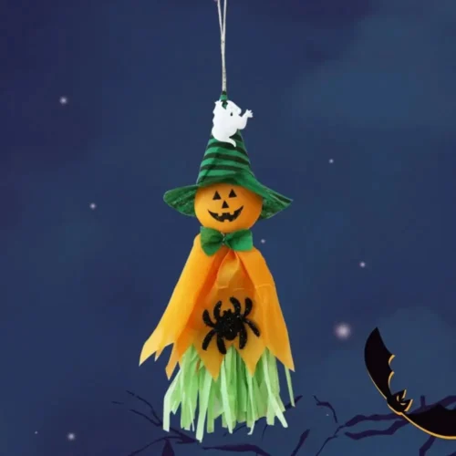 Cloth Paper Halloween Hanging Ornaments – Festival Supplies with Ghost and Pumpkin Design, Fluttering Charm Pendant Gift - Image 2