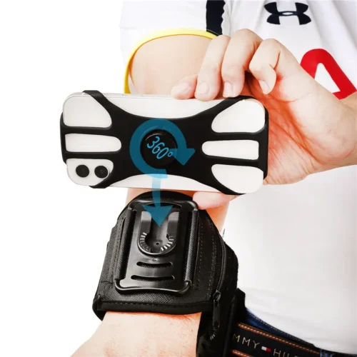 Outdoor Sports Wrist Phone Bag – Removable Rotating Wristband Holder for 4-6.5 inch Mobile Phones - Image 3