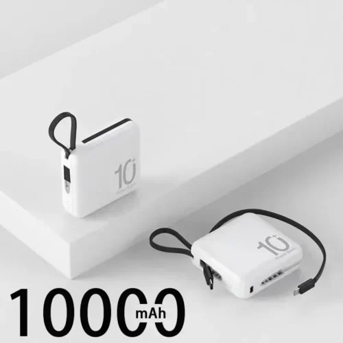 Mini Power Bank with Built-In Cord - Portable Compact 10000mAh External Battery for Fast Charging | Mobile Phone Accessories - Image 10