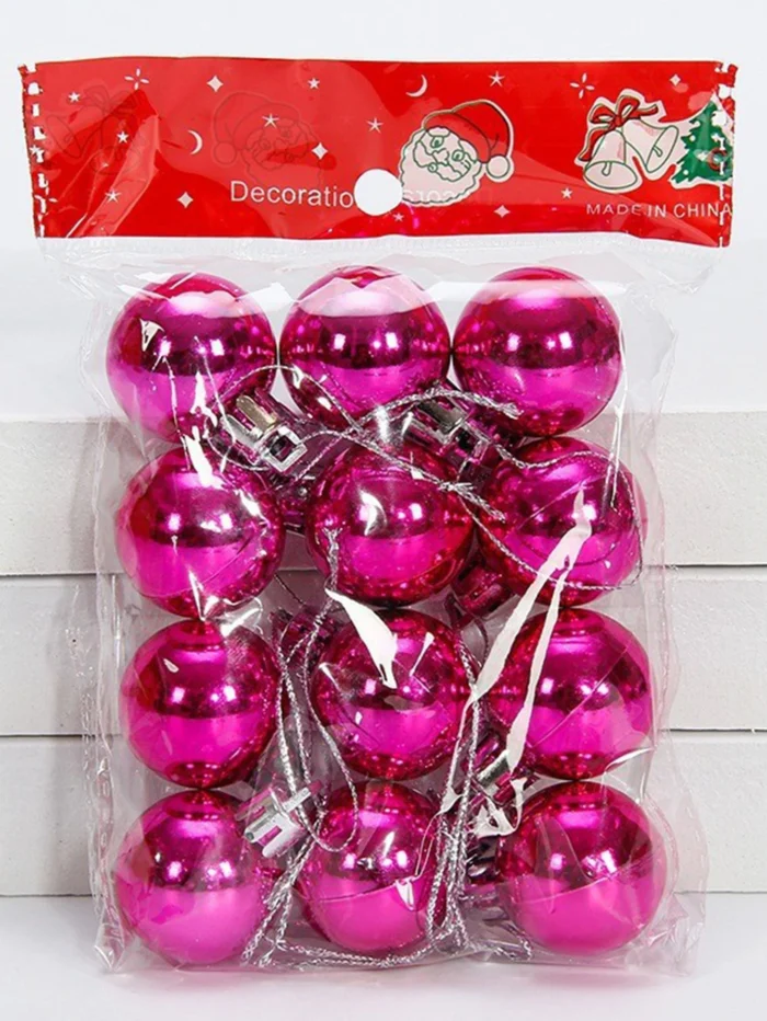 12pcs 3cm Christmas Ball Pendants – Christmas Tree Decorations for New Year, Christmas Decorations