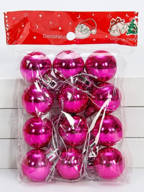 12pcs 3cm Christmas Ball Pendants – Christmas Tree Decorations for New Year, Christmas Decorations