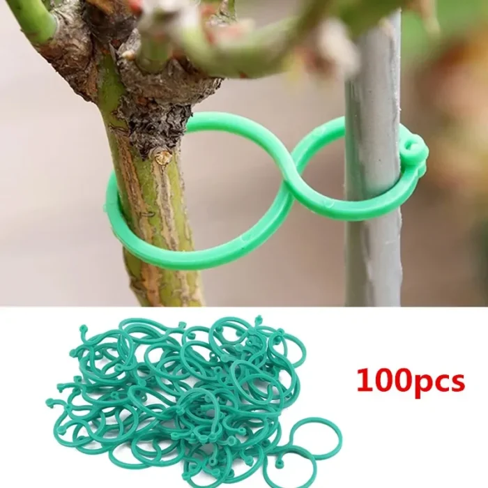 Garden Vine Strapping Clips - S/L Sizes Plant Buckle Ring Holders for Tomato & Garden Plants, Stand Tool & Decor Accessories