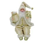 14-inch Sitting Santa Claus Figurine Christmas Figure Decorations Hanging Xmas Tree Ornament Santa Doll Toy Collectible