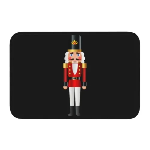 Christmas Nutcracker Doormat – Anti-Slip Entrance Rug for Kitchen, Hallway, Balcony, and Living Room, Festive Bathroom Foot Pad