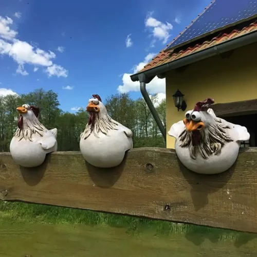 Funny Chicken and Rooster Garden Décor | Resin Hen Sculptures for Yard