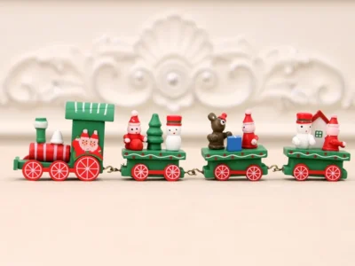 Christmas Plastic Train Decorations – Festive Home Ornament, Merry Christmas & Happy New Year Xmas Navidad Noel Gift