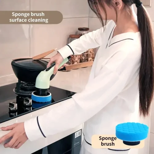 9-in-1 Wireless Electric Cleaning Brush, Multifunctional Rotating Cleaner for Bathroom, Kitchen, and Car