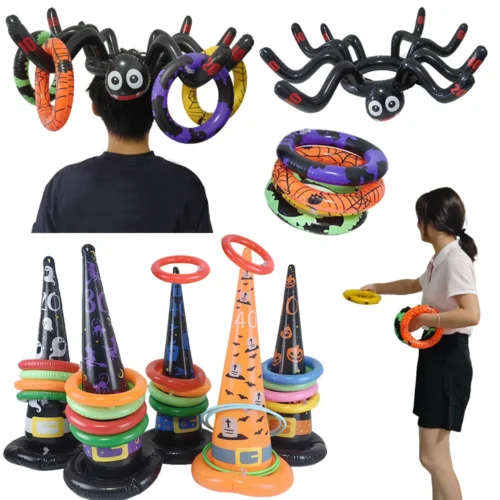 Fun Halloween Throwing Game – Inflatable Spider and Witch’s Hat Toss for Kids