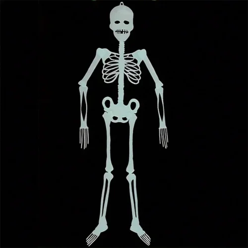 1PCS Large Glow-in-the-Dark Skull Decoration – 13.77" Hanging Scary Skull Prop - Image 3