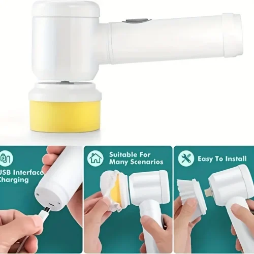 Versatile 3-in-1 Handheld Electric Cleaning Brush – Efficient Cordless Spin Scrubber for Kitchen & Bathroom
