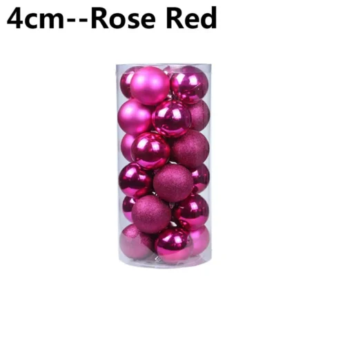 24pcs Christmas Tree Balls – 3/4/6cm Baubles for Xmas Party, Home Decor, Festival Decorations, & Gifts