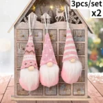 6pcs Christmas Mini Doll Tree Pendant Xmas Decoration for Home Gnome Doll Kids New Year Gifts Navidad