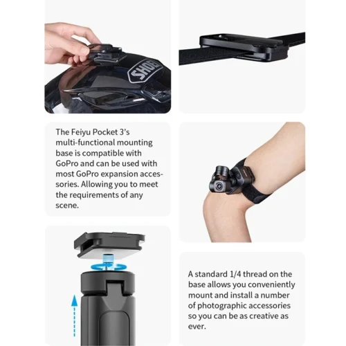 FeiyuTech Feiyu Pocket 3 Cordless Detachable 3-Axis Stabilizer Gimbal Camera | 4K60fps Magnetic AI Tracking with Follow Mode