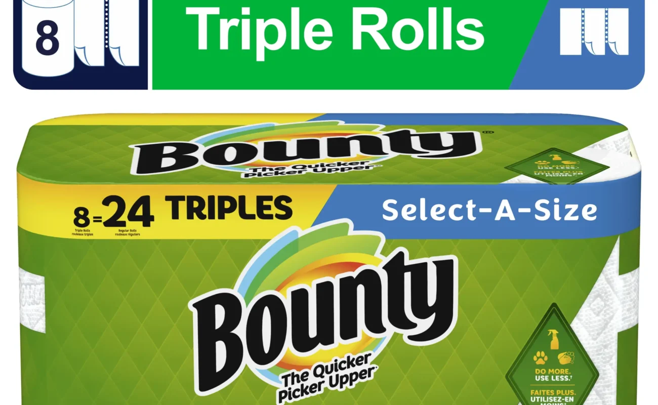 Select-a-Size Paper Towels – 8 Triple Rolls, White, Equivalent to 24 Regular Rolls, Each Sheet is Twice as Absorbent