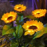 3-Head LED Solar Sunflower Lights - Outdoor Landscape Lamps for Garden, Yard, and Lawn Decor, Christmas Flower Night Lights