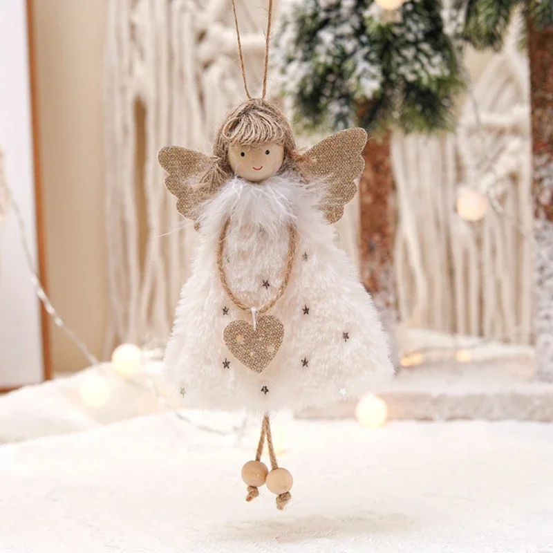 New Angel Doll Christmas Tree Ornaments – Plush Angel Pendants for Home, Navidad & Car Decoration