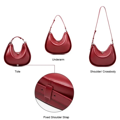 Genuine Leather Women's Handbag - Vintage Shoulder Bag and Luxury Crossbody