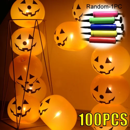 Halloween Pumpkin Lantern Balloon – LED Luminous Floor Stand Toy - Image 3