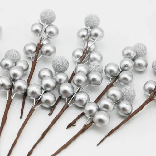 10 Pcs/Pack 10cm Golden Berry Christmas Tree Decoration - Artificial Yangmei Bouquets for Wreaths & Home Decor