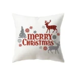 Merry Christmas Decorative Print Pattern Cushion Cover Home Living Room Sofa Decoration Square Polyester Pillow