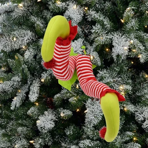 Decorative Long-lasting Christmas Tree Ornament Claus Elf Leg for Festival