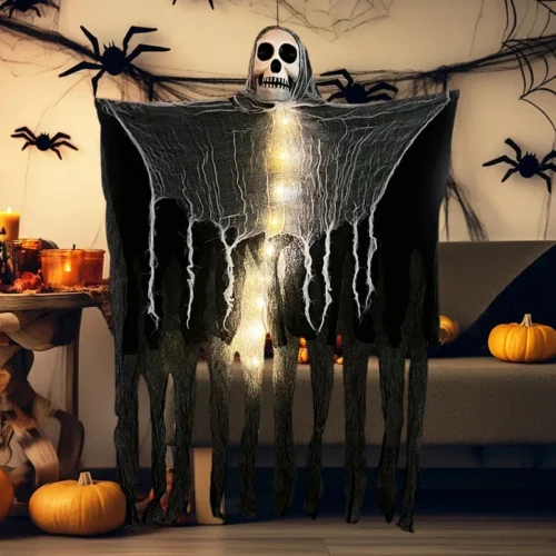 Halloween Ghost with LED Light – Glow Hanging Skull Ornaments - Image 4