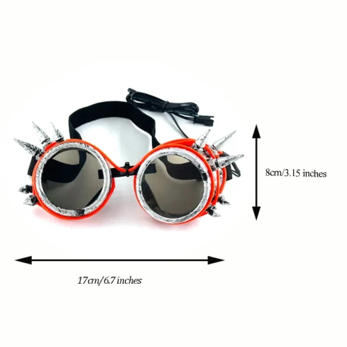 LED Steampunk Glasses – Fluorescent Bar, Party - Image 2