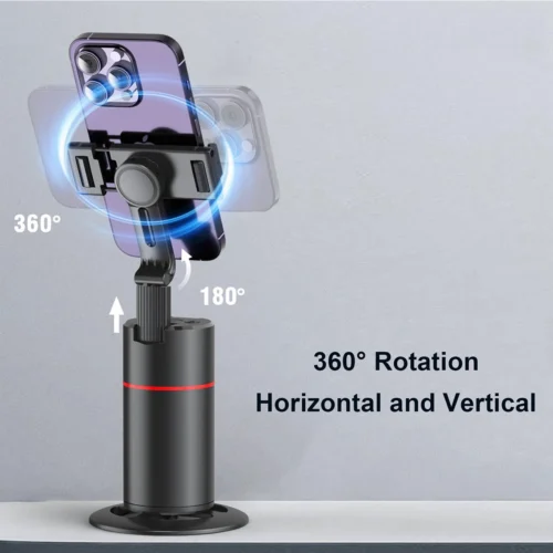 360 Degree Tracking Phone Holder, Foldable Stand with 360° Surround Shooting
