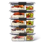 5pk 2.85 Cup Brilliance Meal Prep Containers – 2-Compartment Food Storage, Leakproof, Odor-Resistant, and Easy for Microwaving